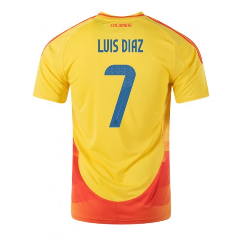 Fotballdrakt Herre Colombia Luis Diaz #7 Hjemmedrakt Copa America 2024 Kortermet